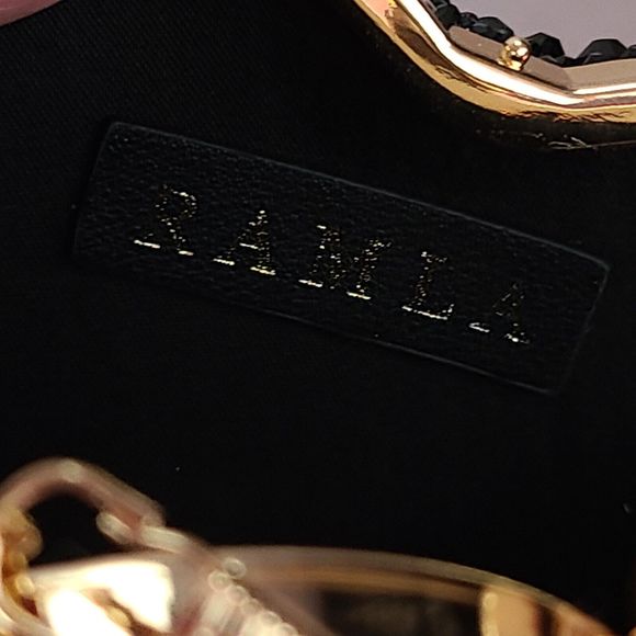 RAMLA Black Heart Shape Crystal Clutch Purse Handle/Chain Prom Gala Wedding$189 - Picture 6 of 7